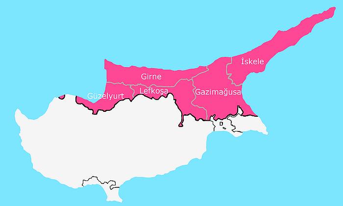 Észak-Ciprus térkép