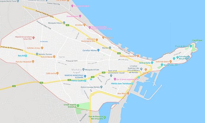 Mahdia térképe