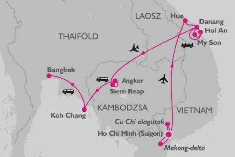 Vietnam és Kambodzsa felfedezése, thaiföldi trópusi pihenéssel szilveszterkor