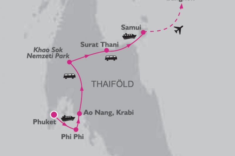 Dél-Thaiföld körutazás pihenéssel Samui szigetén