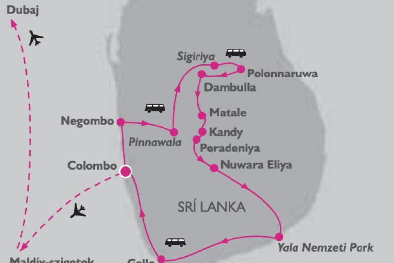 Nagy Srí Lanka körutazás Maldív-szigeteki pihenéssel és dubaji villámlátogatással
