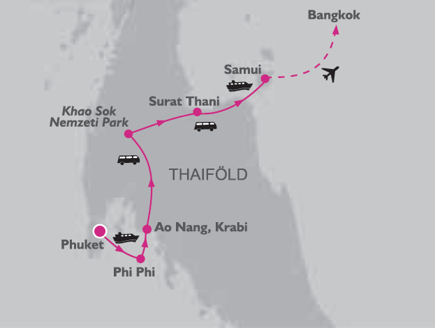 Dél-Thaiföld körutazás pihenéssel Samui szigetén -csoportos körutazás nyaralással 2024.március 16-30