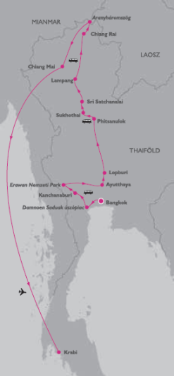Körutazás Bangkoktól Észak-Thaiföldig pihenéssel Krabi tengerpartán a tavaszi szünetben
