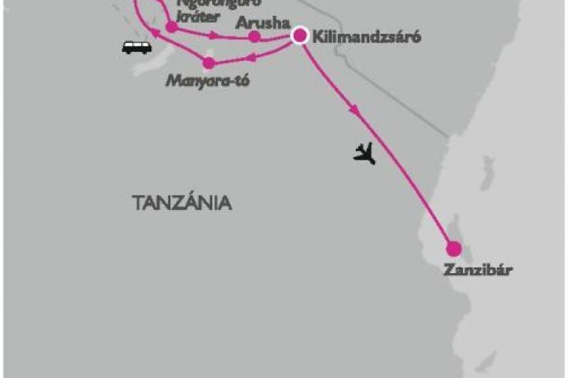 Serengeti szafari program pihenéssel Zanzibár szigetén 2024 - csoportos körutazás nyaralással