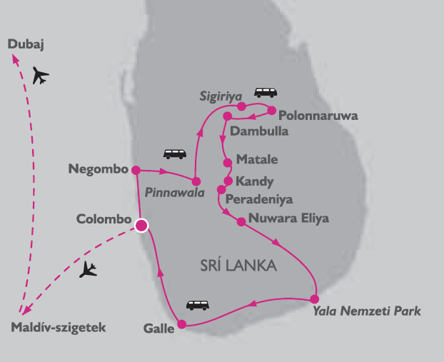 Nagy Srí Lanka körutazás Maldív-szigeteki pihenéssel, dubaji villámlátogatással