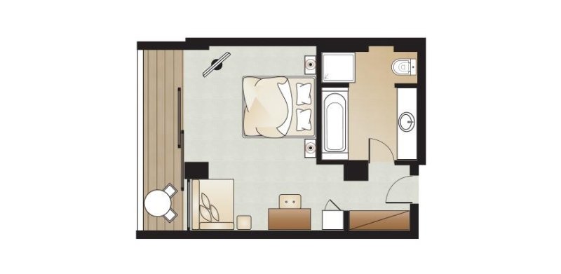 Luxus kétágyas szoba - alaprajz