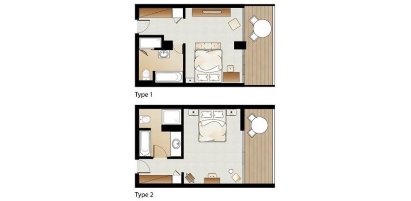 Superior szoba kétszemélyes ággyal - Alaprajz