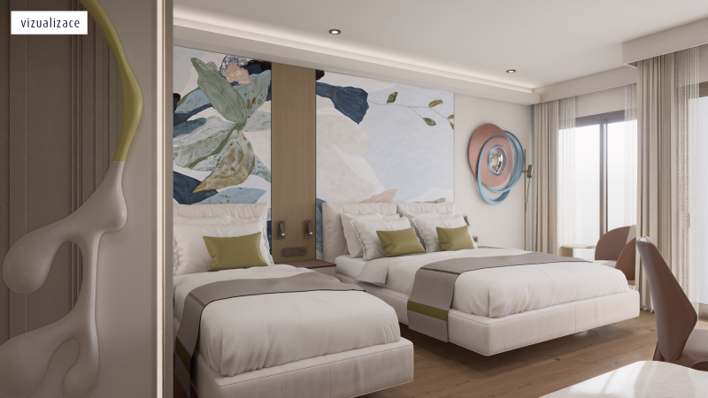 Kétágyas szoba, dizájn