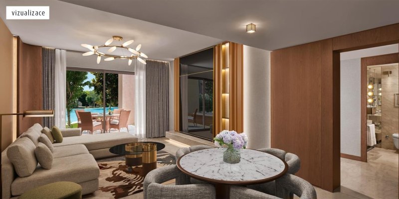 Duplex villa medencével