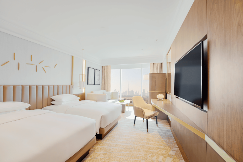 Szoba városközpontra néző kilátással