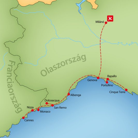 Olasz - Francia Riviéra Legszebb Tájain