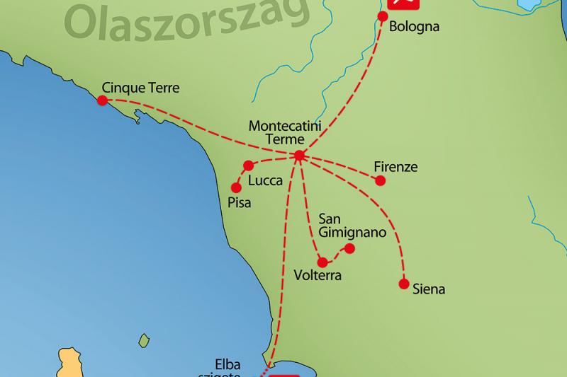 Olasz körutak utazás Toszkán Csillagtúra 8 Nap 7 éj