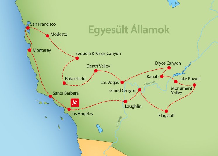 Usa Nyugati-part körutazás