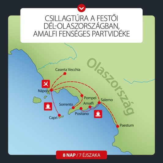 Amalfi Csillagtúra A Festői Dél-olaszországban 8 Nap / 7 éj
