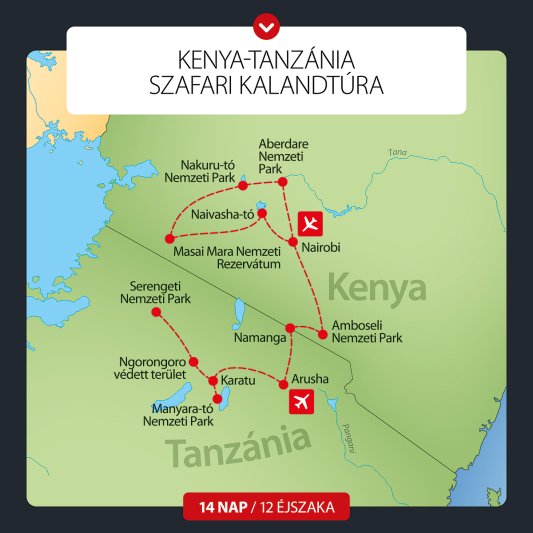 Kenya – Tanzánia Szafari Kalandtúra 14 Nap / 12 éj