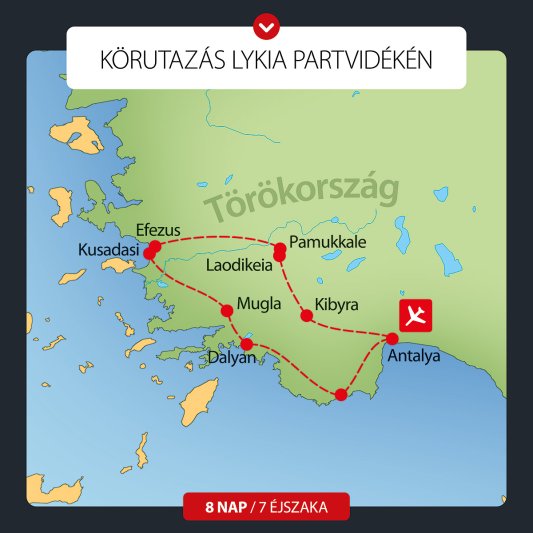 Lykia Partvidéke - Körutazás 8 Nap / 7 éj