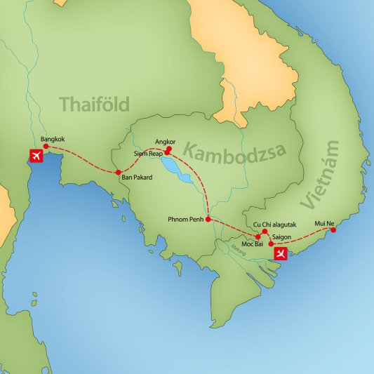 Thaiföld, Kambodzsa és Vietnam - Körutazás Tengerparti Pihenéssel