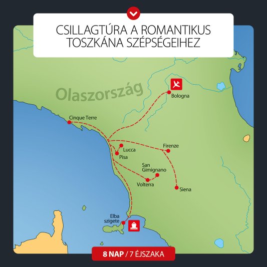 Toszkán Csillagtúra 8 Nap / 7 éj