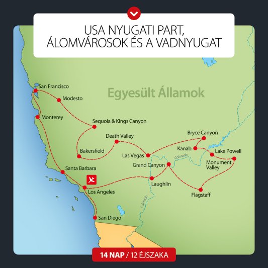 Usa Nyugati-part Körutazás 14 Nap / 12 éj