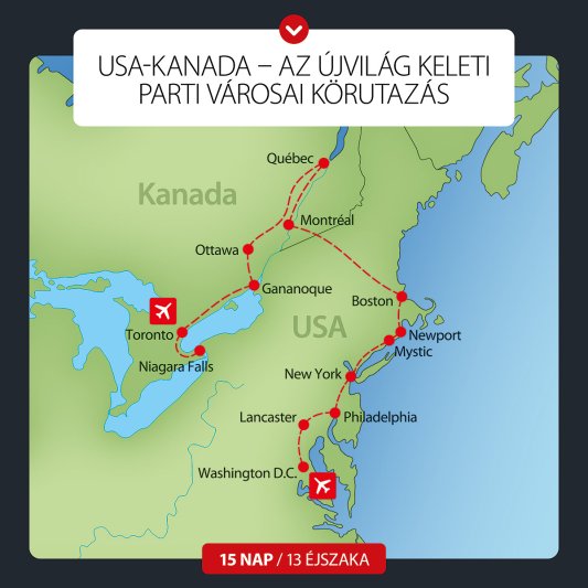 Usa-kanada: Az újvilág Keleti Parti Városai Körutazás 15 Nap / 13 éj