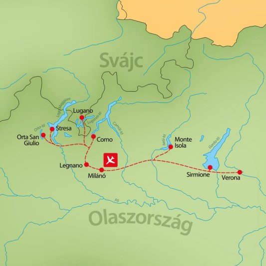 Észak-olasz Tavak Csillagtúra 8 Nap / 7 éj