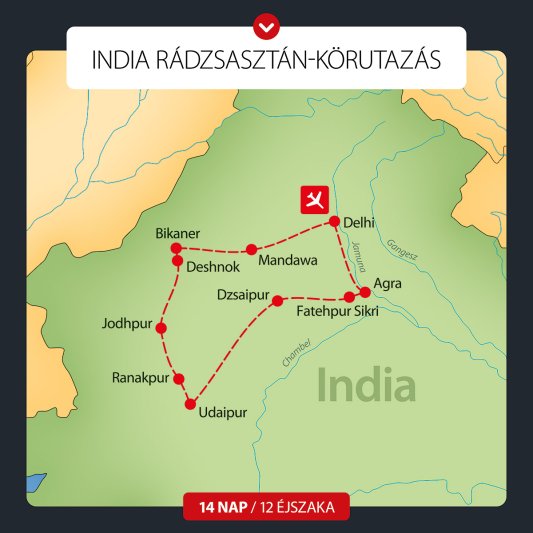 India Rádzsasztán-körutazás 15 Nap/14 éj
