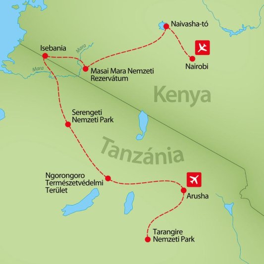 Kenya – Tanzánia Szafari Kalandtúra 11 Nap / 8 éj