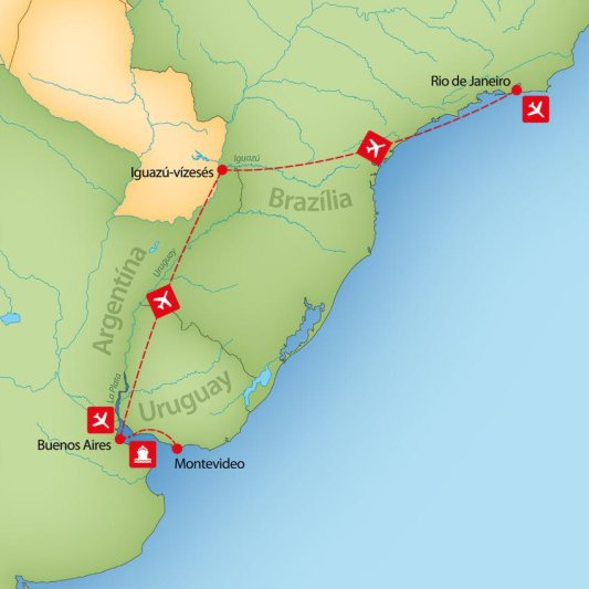 Buenos Airestől Az Iguazú-vízesésen át Rio De Janeiróig Körutazás