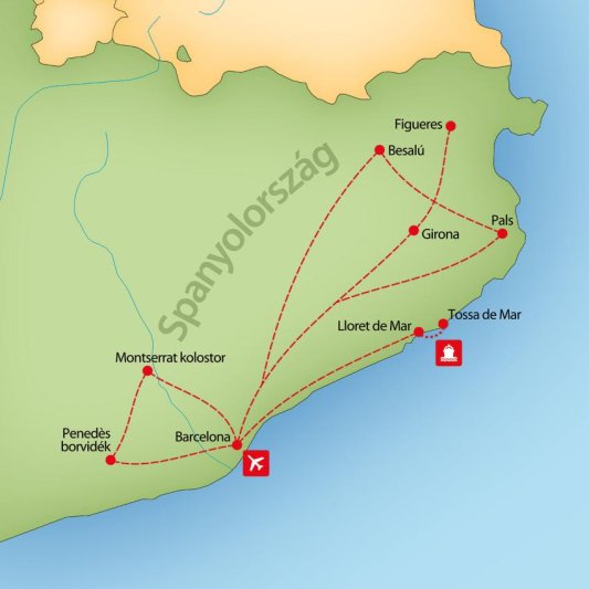 Katalónia csillagtúra körutazás