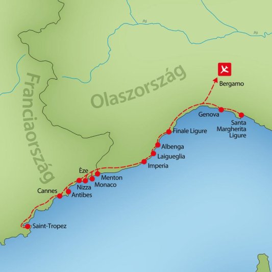 Olasz - Francia Riviéra legszebb tájai körutazás