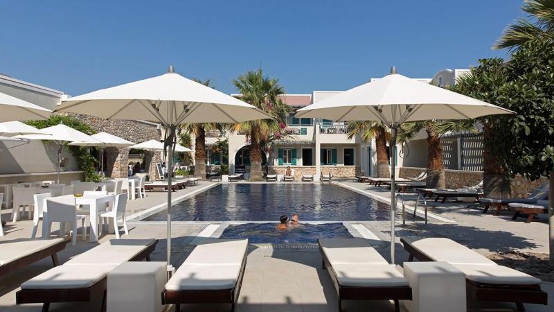 Szantorini Kamari utazás Rosebay Hotel