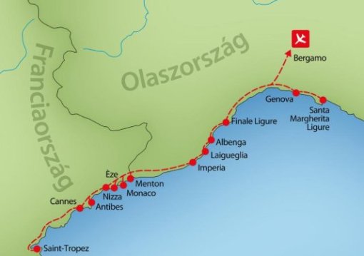 Olasz - Francia Riviéra Legszebb Tájain 8 Nap / 7 éj