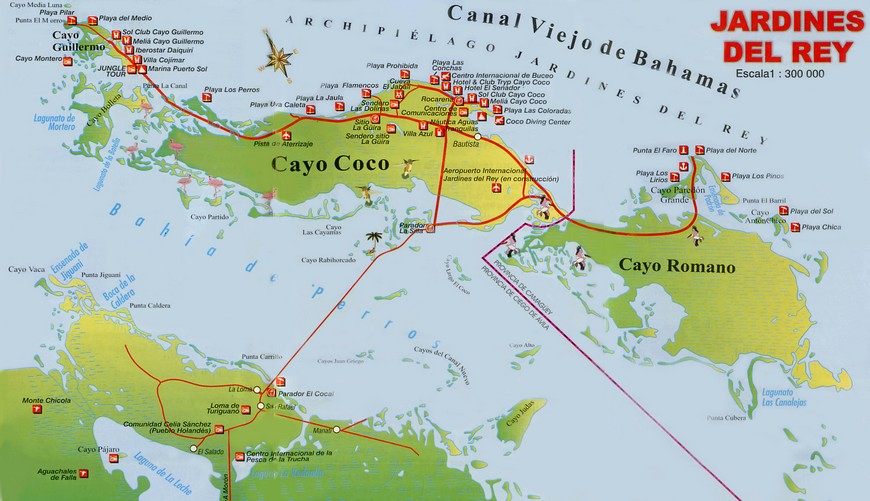 Cayo Coco, Cayo Guillermo térkép
