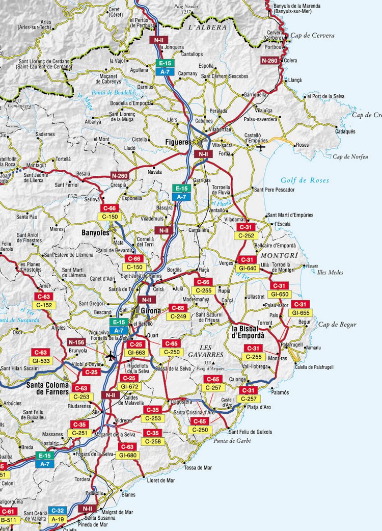 anglia részletes térkép Spanyolország, Costa Brava térkép anglia részletes térkép