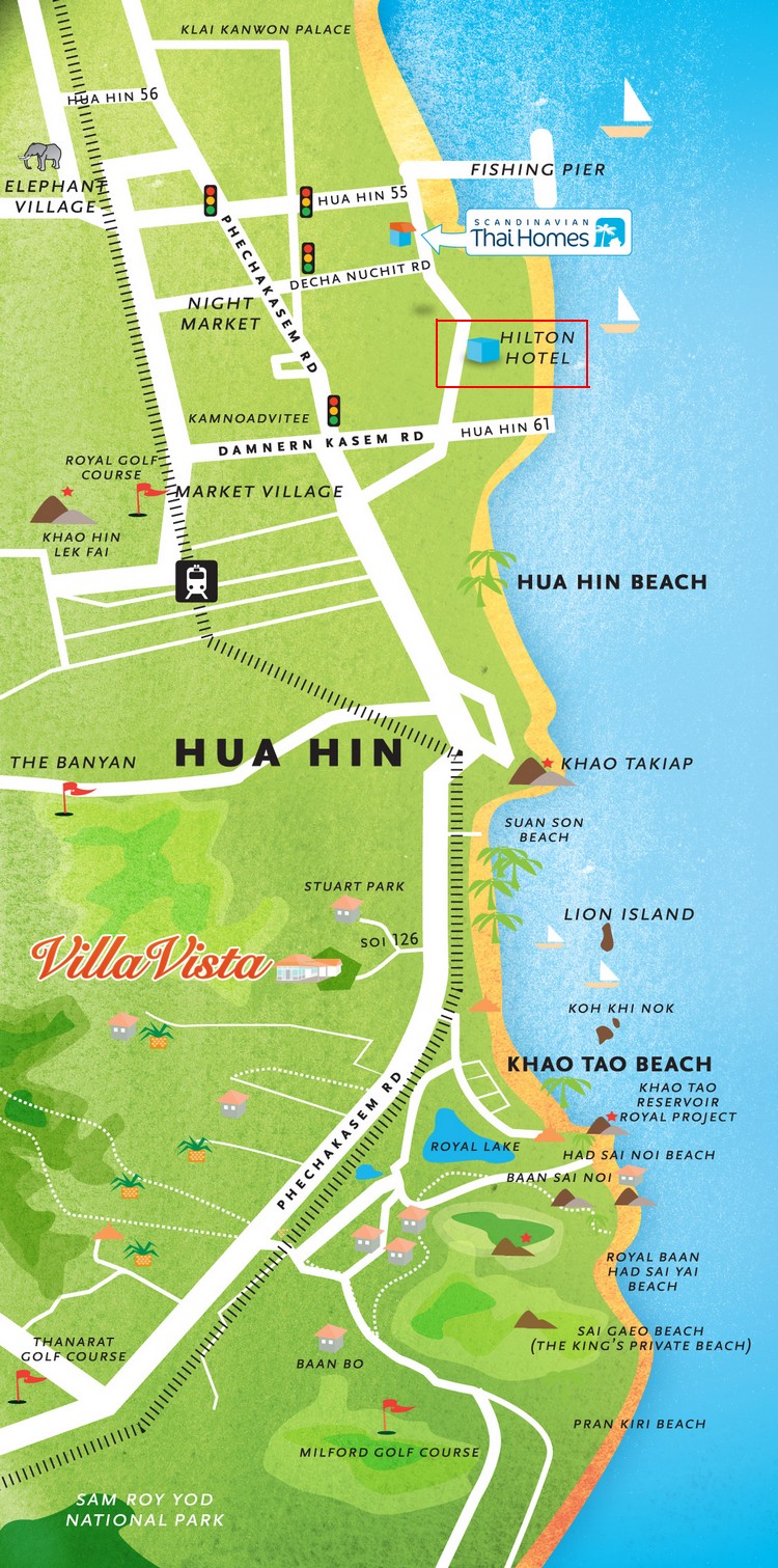Thaiföld, Huahin térkép