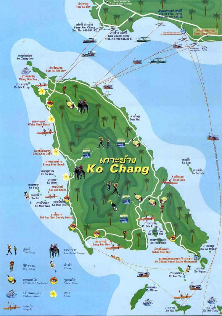 Thaiföld, Koh Chang térkép