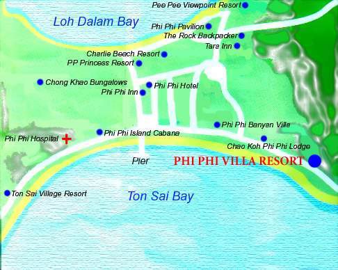 Thaiföld Phi Phi térkép