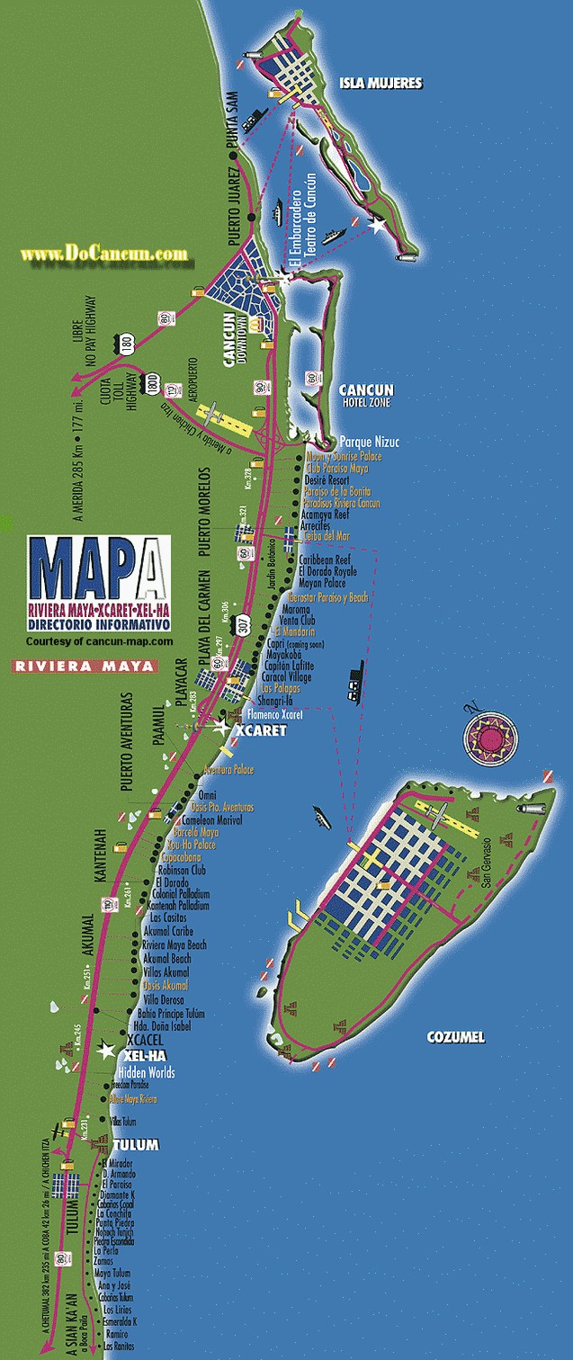 Mexikó Riviera Maya térképe