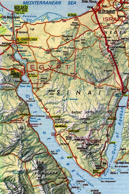 Taba Sínai-félsziget térkép