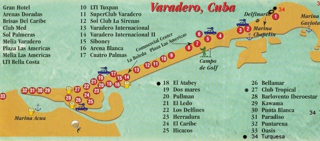 Varadero térkép